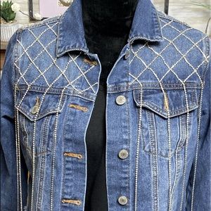 💎Denim Blvd Jean diamond rhinestone strings Jacket 💎